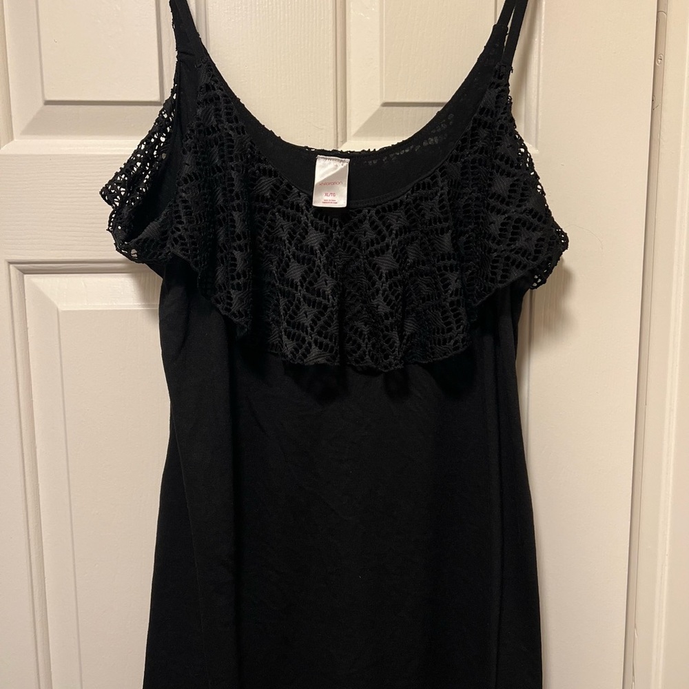 Xhilaration Black Crochet Swim Coverup